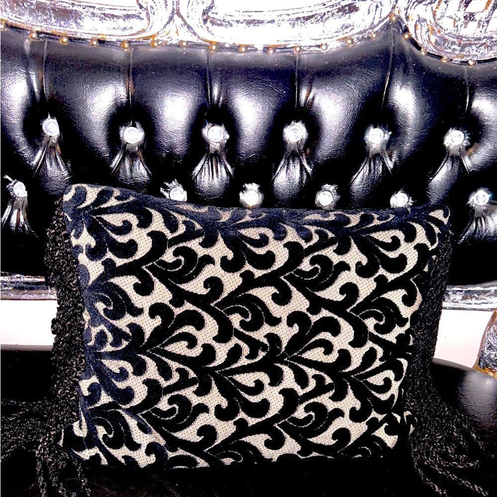 Double D Ranch Black and Cream Accent Pillow